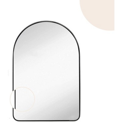 Arched Top Black Metal Framed Full-Length Mirror