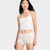 Women's Cotton Blend Boy Shorts Underwear with Lace - Auden™ - 3 of 4