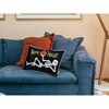 Gulches Skeleton Embroidered "Trick or Treat" Velvet Throw Pillow ¨C Halloween Lumbar Accent for Porch Bench with Spider Details - 3 of 4
