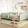 KTMBDW Floor Bed for Children,Sturdy Wood Montessori Bed Frame with Fence,Built-in bookshelf, Montessori Floor Bed for Girls and Boys - 3 of 4