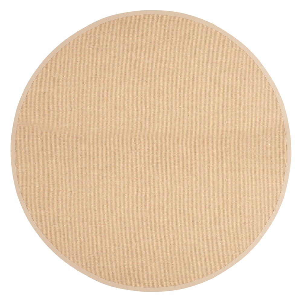 6'x6' Round Tameka Solid Accent Rug Natural/Ivory Round - Safavieh