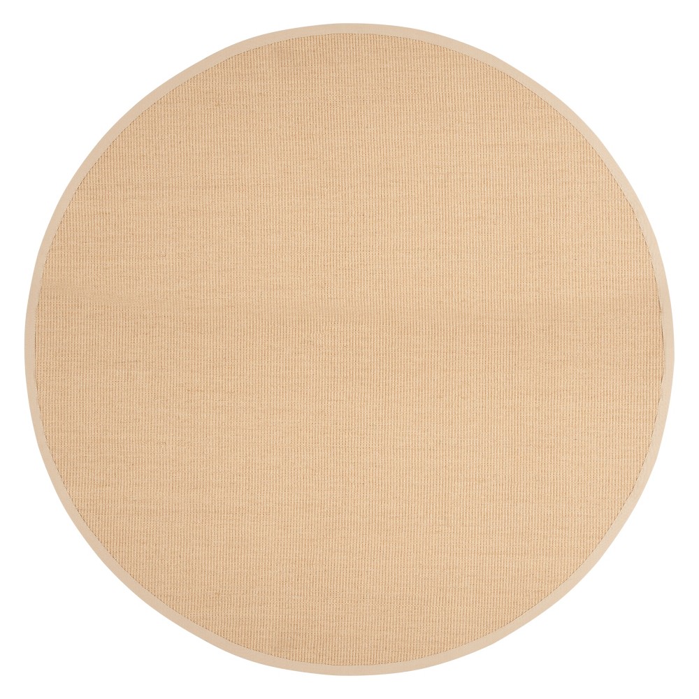 6'x6' Round Tameka Solid Accent Rug Natural/Ivory Round - Safavieh