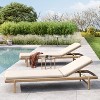 Christopher Knight Home Mallorca Acacia Wood Chaise Lounge With Water-Repellent Cushions - 2 of 4