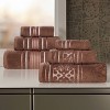 Zero Twist Cotton Solid and Floral Jacquard 6 Piece Bathroom Towel Set by Blue Nile Mills - 2 of 4