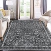 Washable Area Rug, Vintage Faux Wool Floor Cover with Non-Slip Backing, Non-Shedding Thin Foldable Carpet for Living Room Bedroom Kitchen - 3 of 4