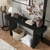 60"  Farmhouse Rustic Console Table with Distressed Wood Finish & Wide Chunky Legs for Entryway or Living Room-Baofuwish - 3 of 4