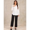 Allegra K Women's Button Down Side Slit Irregular Long Sleeve Tunic Shirt - 4 of 4