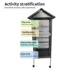 57" Spacious Bird Cage w/Rolling Stand - Large Parrot Cage for Cockatiels & Conures, UV-Resistant & Easy Assemble - 3 of 4