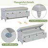 PAGED Vintage Style Storage Bench with Cushioned Seat, Classic Shoe Bench with 3 Drawers, Fluted Entryway Bench, Ottoman with Storage for Living Room - 4 of 4