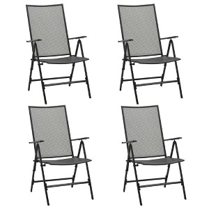 vidaXL Folding Mesh Chairs 4 pcs Steel Anthracite - 1 of 1