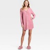 Women's Cozy Ribbed Notch Collar Nightgown - Auden™ - 3 of 3