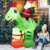 Costway 8FT Inflatable Christmas Santa Claus Dinosaur LED Lighted Decoration Gift Boxes - 2 of 4