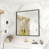 Apmir H Rectangular High-Strength Tempered Glass and Aluminum Alloy Framed French Cleat Mounted Wall Decor Bathroom Vanity Mirror in Matte Black - 2 of 4