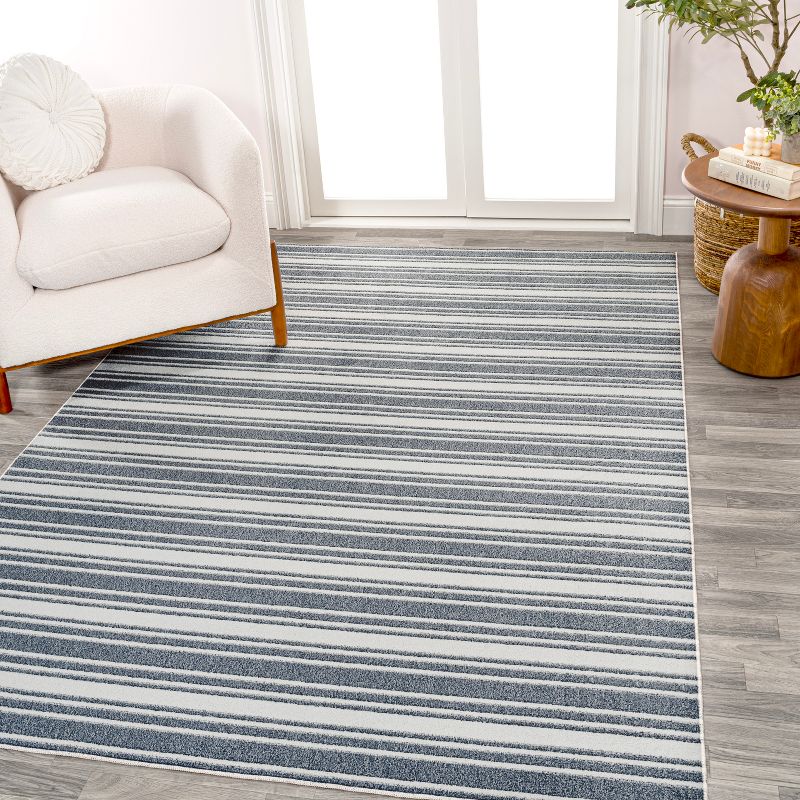 JONATHAN Y Fawning Two-Tone Striped Classic Low-Pile Machine-Washable Area Rug, 4 of 13