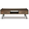 Signature Design by Ashley Contemporary Calmoni 2 Drawer Coffee Table, Brown - 3 of 4