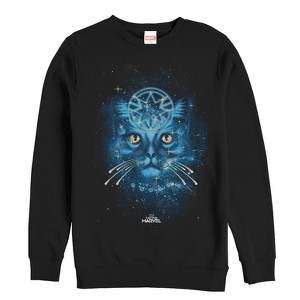 Men's Marvel Captain Marvel Starry Goose Cat Sweatshirt - 1 of 3
