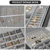 2-Layer PU Leather Jewelry Box with Lock, Large Storage Organizer for Necklaces, Bracelets & Rings, Black - 4 of 4