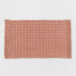 20"x32" Square Tufted Bath Rug Clay Pink - Threshold™