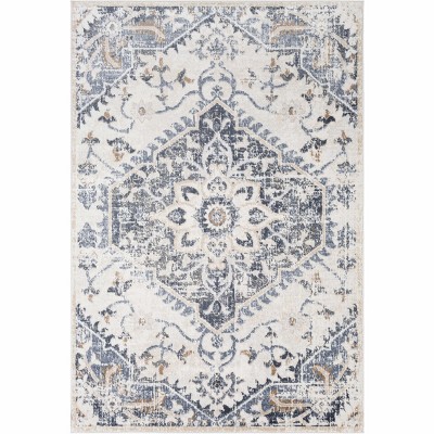 Hauteloom Biggleswade Denim Medallion Area Rug