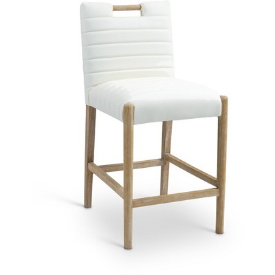 Meridian Furniture,Aimee Cream Vegan Leather Counter Stool