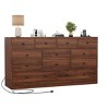 12 Drawer Dresser for Bedroom, Wood Dresser with Power Outlet, Wide Chest of Drawers for Living Room, Hallway, Tall Dressers with Smooth Metal Rail - 4 of 4