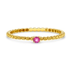 Beaded Ring Pink Cubic Zirconia 14k Gold Ring - In Season Jewelry - 1 of 3