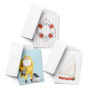 Lifebouy Merry Christmas, Santa Fisherman, Holiday Sailboat Winter/Holiday/Christmas Greeting Card Pack Sets (3 ct, Assorted) by Ramus & Co - 1 of 4