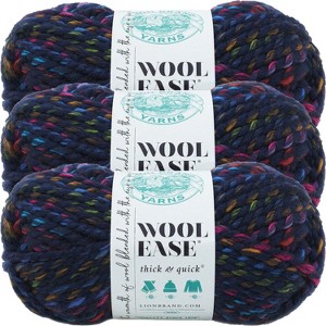 (3 Pack) Lion Brand Wool-Ease Thick & Quick Yarn - City Lights Stripes - 1 of 3
