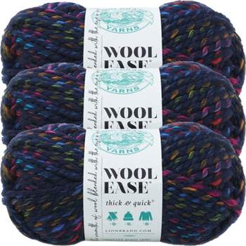 3 Pack) Lion Brand Wool-ease Thick & Quick Yarn - Charcoal : Target