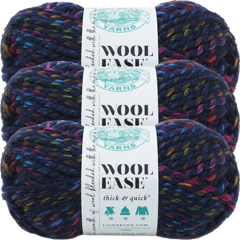 (3 Pack) Lion Brand Wool-Ease Thick & Quick Yarn - City Lights Stripes