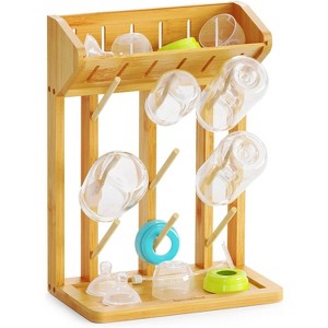 SpaceAid Bamboo Baby Bottle Drying Rack for Baby Bottle Rack Dryer Storage Accessories (Natural, 9 Bottles) - 1 of 1