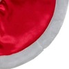 Northlight 20-Inch Red Satin Mini Christmas Tree Skirt With a White Faux Fur Trim - image 2 of 3