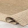 nuLOOM Asha Striped Border Stain Resistant High Traffic Outdoor Area Rug - 3 of 4