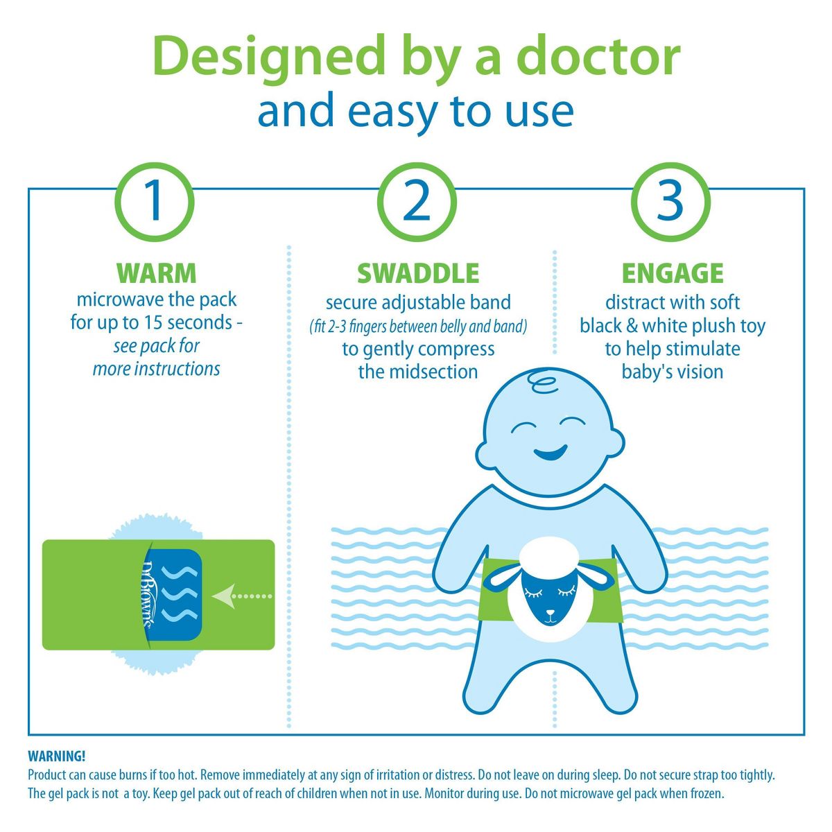 Dr. Brown's Infant Gripebelt Heated Belly Band, Gentle Warmth & Compression - Lamb  - thumbnail 4