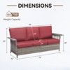 Belord 79" Outdoor Patio Sofa, All-Weather Gray Wicker 3-Seater Couch with 5-Inch Wide Armrests and Thick Cushions for Porch, Deck, or Backyard - 4 of 4