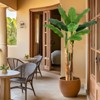 Artificial Banana Tree, 5-7FT Faux Banana Tree with Grey Planter, Artificial Plants with 21 Faux Banana Leaves Plant for Home Office Decor - 3 of 4