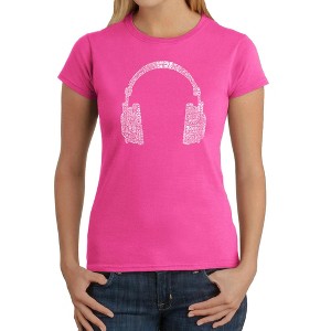 LA Pop Art Women's Word Art T-Shirt - 63 DIFFERENT GENRES OF MUSIC - 1 of 4