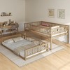 Whisen Wood Detachable Bunk Bed with Ladder and Guardrails - 3 of 4