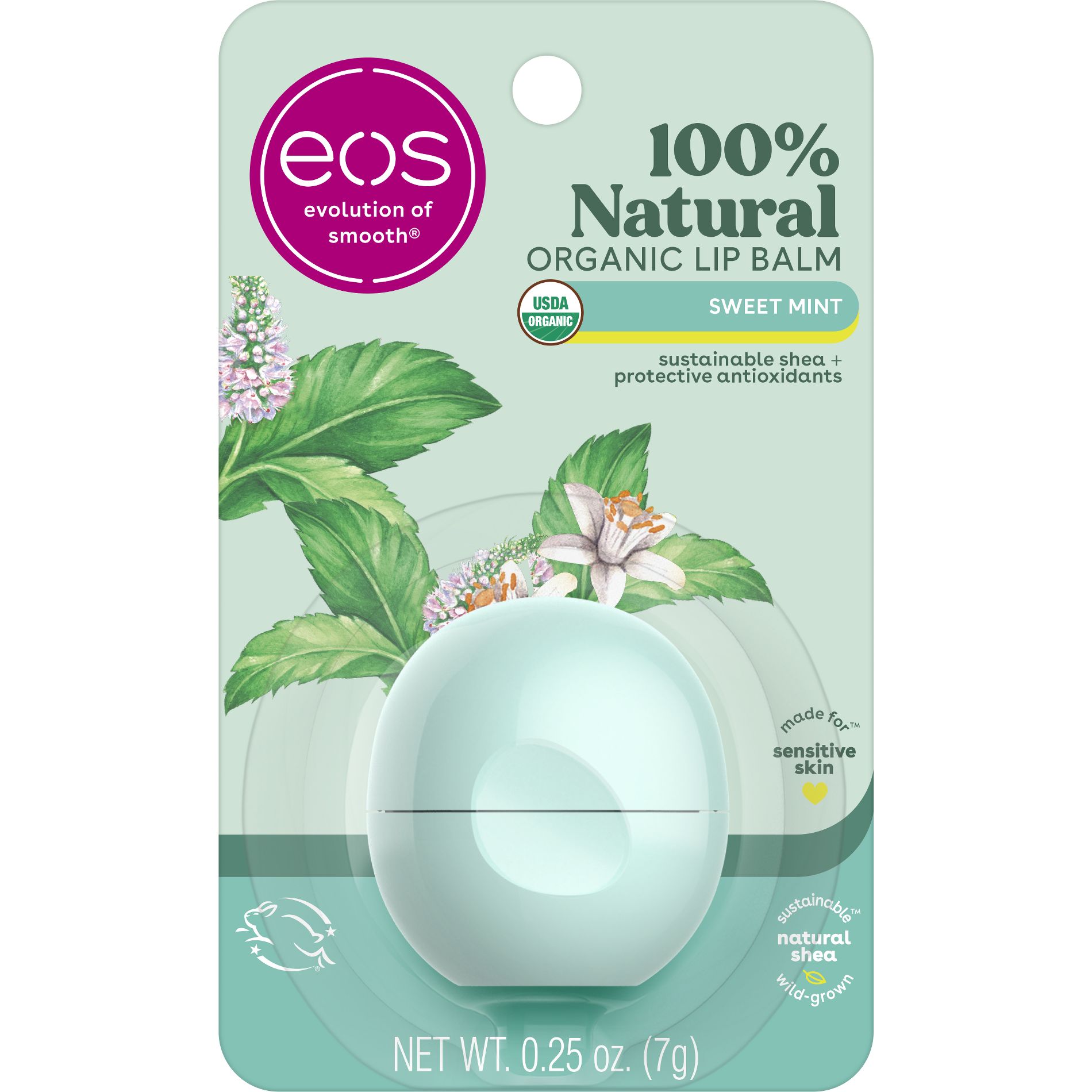 eos Natural & Organic Lip Balm Sphere - Sweet Mint - 0.25oz