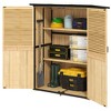 Outsunny Outdoor Storage Shed, Wooden Garden Storage Cabinet with Waterproof Asphalt Roof, 2 Shelves, Lockable Doors and Adjustable Feet - 4 of 4