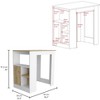 Gulches Stirling Kitchen Island with 1-Door Cabinet, Push-to-Open System, and Side Shelves ¨C Versatile and Stylish Kitchen Solution - 3 of 4