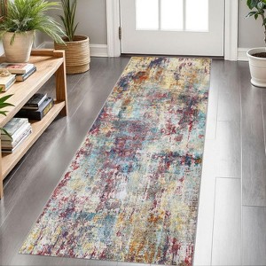 Washable Non-Slip Area Rugs: Modern Abstract Neutral Carpet, Soft Stain Resistant Rugs for Living Room, Bedroom, Home, Office - 1 of 4