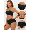 Allegra K Women's Wirefree Non-Slip Front Buckles Strapless Bandeau Bra and Panty Sets - 3 of 4