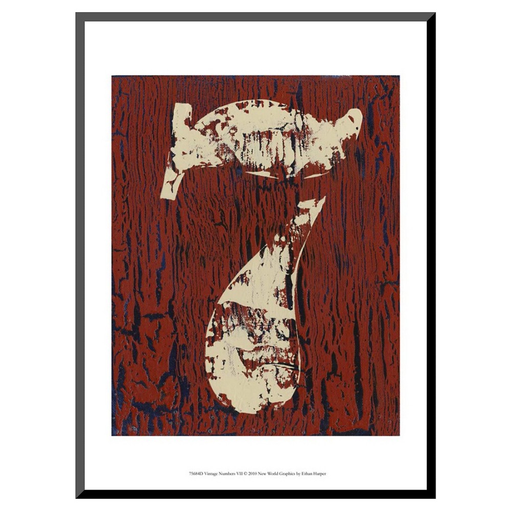 Art.com - Vintage Numbers Vii by Ethan Harper - Mounted Print, Brown