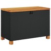 vidaXL Patio Storage Box Black 31.5"x15.7"x18.9" Poly Rattan Acacia Wood - 2 of 4