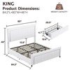 AMERLIFE Upholstered Platform LED Bed Frame with 4 Storage Drawers, Adjustable Headboard with Vertical Channel Design - 3 of 4