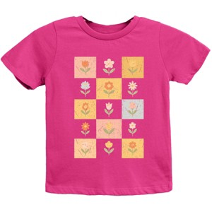 The Juniper Shop Checkered Floral Chart Youth Short Sleeve Tee - M - Berry - 1 of 4