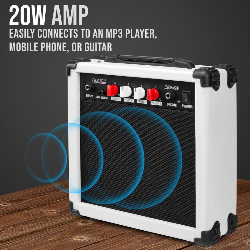 LyxPro Electric Guitar Amp, 20w Portable Mini Amplifier, 3 of 6