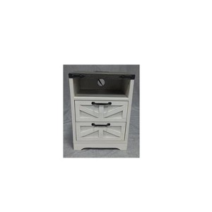 Farmhouse Nightstands, Beside Tables with Drawers and Open Storage, Rustic End Tables for Bedroom - 1 of 2