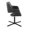 Vintage Flair Swivel Accent Chair Black - LumiSource: Upholstered Faux Leather, Metal Frame, 250lb Capacity - 2 of 4
